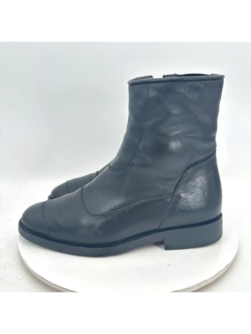 BMW Motorrad Men Size EU 42 US 9 Black Leather Side Zip Motorcycle Touring Boot